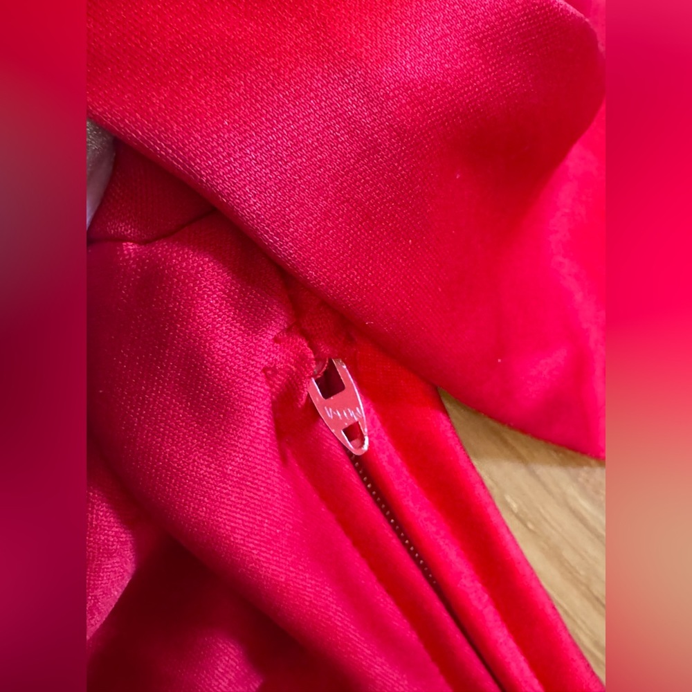 80s Vintage Dynasty Style Red Sequin Wiggle Dress Sz M - Picture 4 of 9